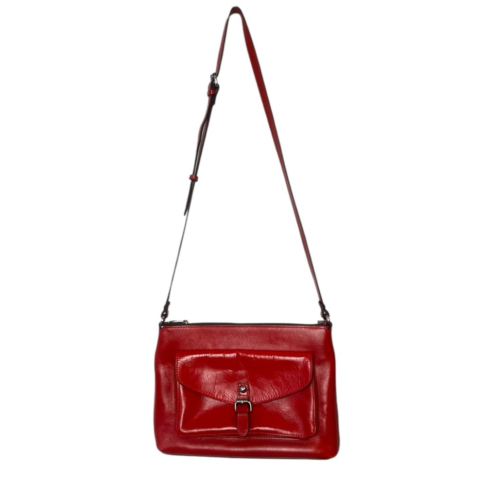 Patricia Nash‎ Red Leather Kirby East Crossbody Purse Bag